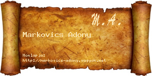 Markovics Adony névjegykártya